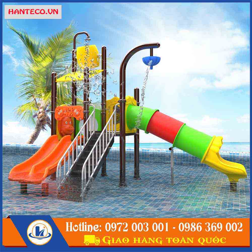 Cầu trượt máng đôi hồ bơi HCT02