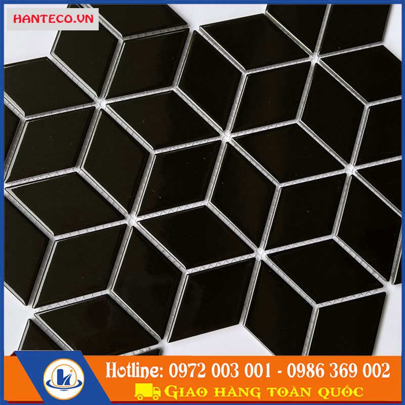 Gạch mosaic lập phương đen HTCG 333 | A1