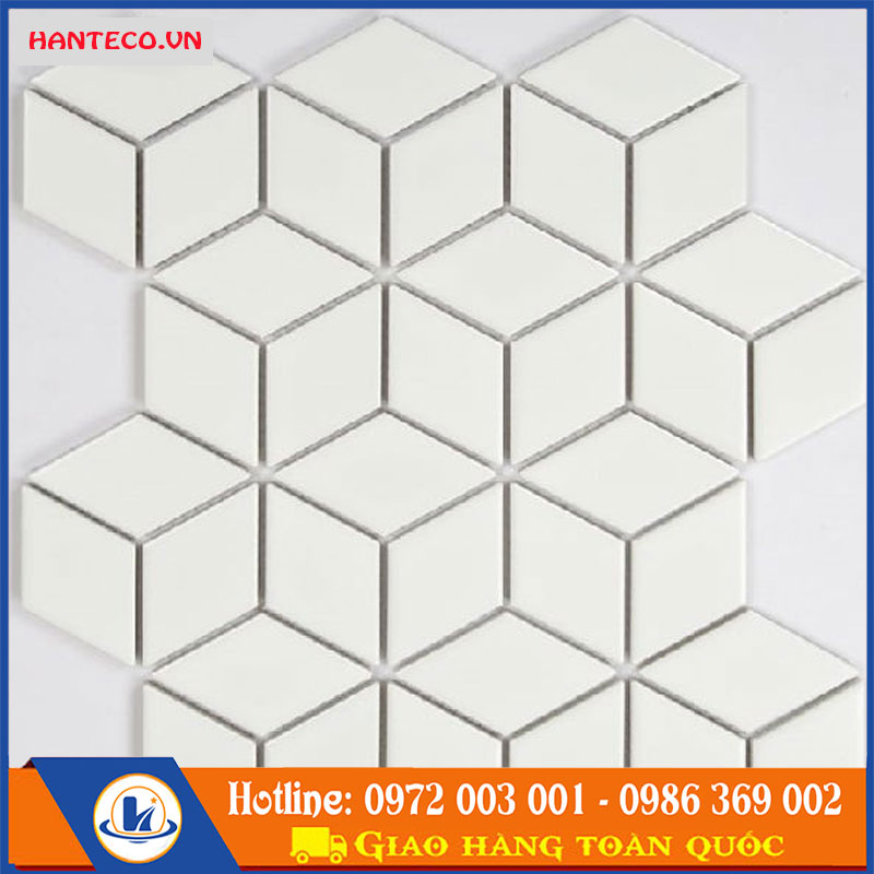 Gạch Mosaic lập phương trắng HTCG 386 | A1