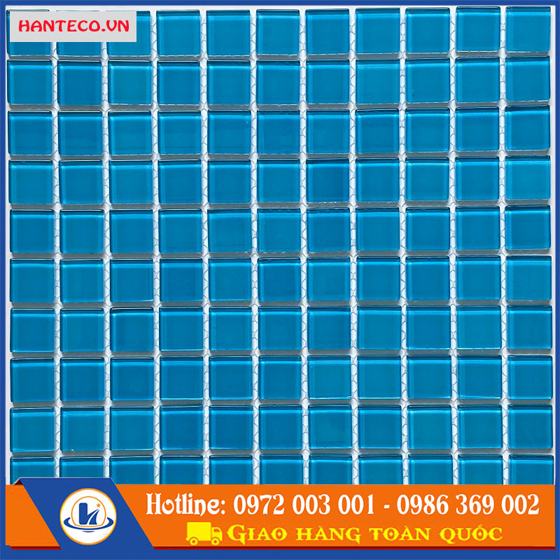 Gạch mosaic thuỷ tinh màu xanh ngọc HTC 2529 | A1