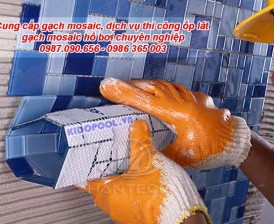 Thi công ốp lát gạch mosaic hồ bơi với 5 bước đơn giản